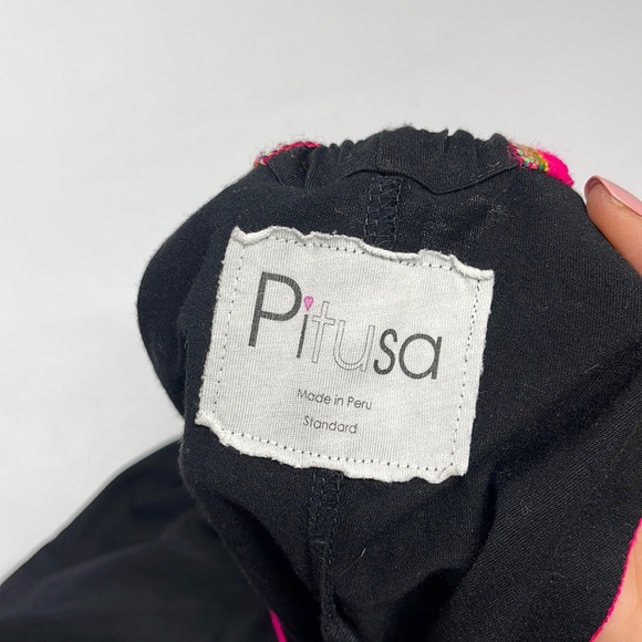 Sold✨Pitusa Pima Inca Jumpsuit Black & Hot Pink Womens Size Standard Flowy Harem - Picture 9 of 12